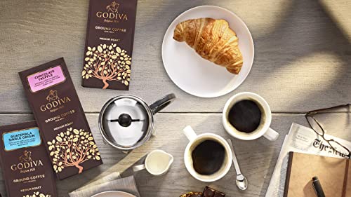 Godiva Chocolatier Medium Roast Ground Coffee, Made With100% Arabica Beans, Chocolate Truffle Flavor, 10 Ounce Gift Bag