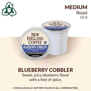 New England Coffee Blueberry Cobbler, Medium Roast Single Serve K-Cup Pods, 12 ct. Box (Pack of 1)