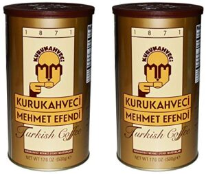 kurukahveci mehmet efendi turkish coffee ground roasted turkish traditional coffee kurukahveci mehmet efendi since 1871 (17.6 oz / 500 gr can) (pack of 2)
