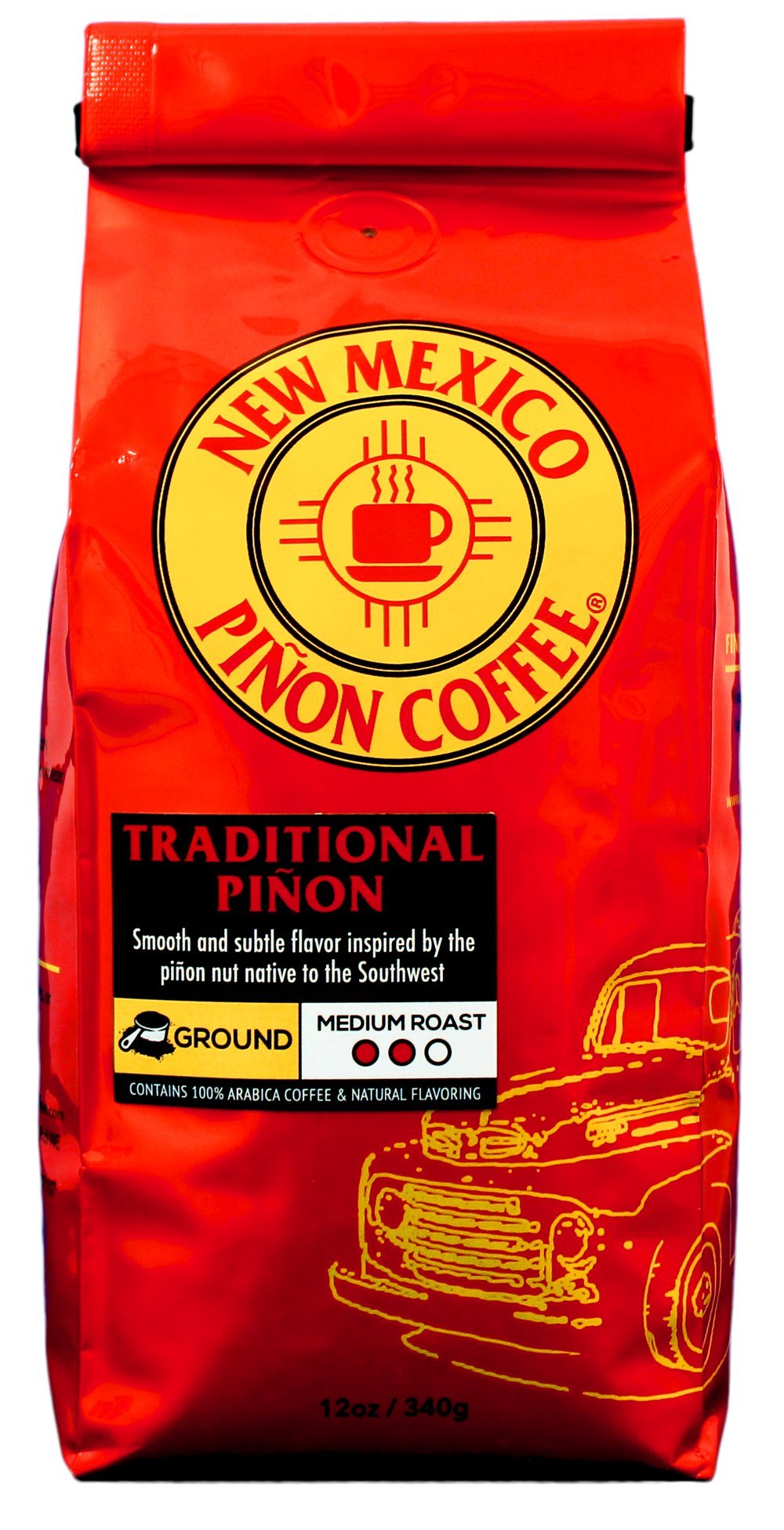 New Mexico Piñon Coffee Naturally Flavored Coffee (Traditional Piñon Ground, 12 ounce)