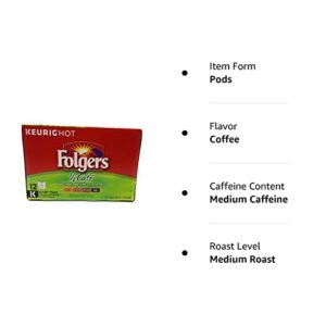 FOLGERS K CUPS Half Caff Ground Coffee K Cup Pods, 12 ct