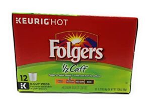 folgers k cups half caff ground coffee k cup pods, 12 ct