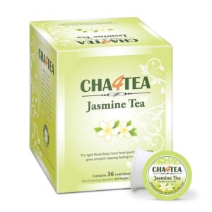 cha4tea 36-count jasmine green tea pods for keurig k-cups brewers
