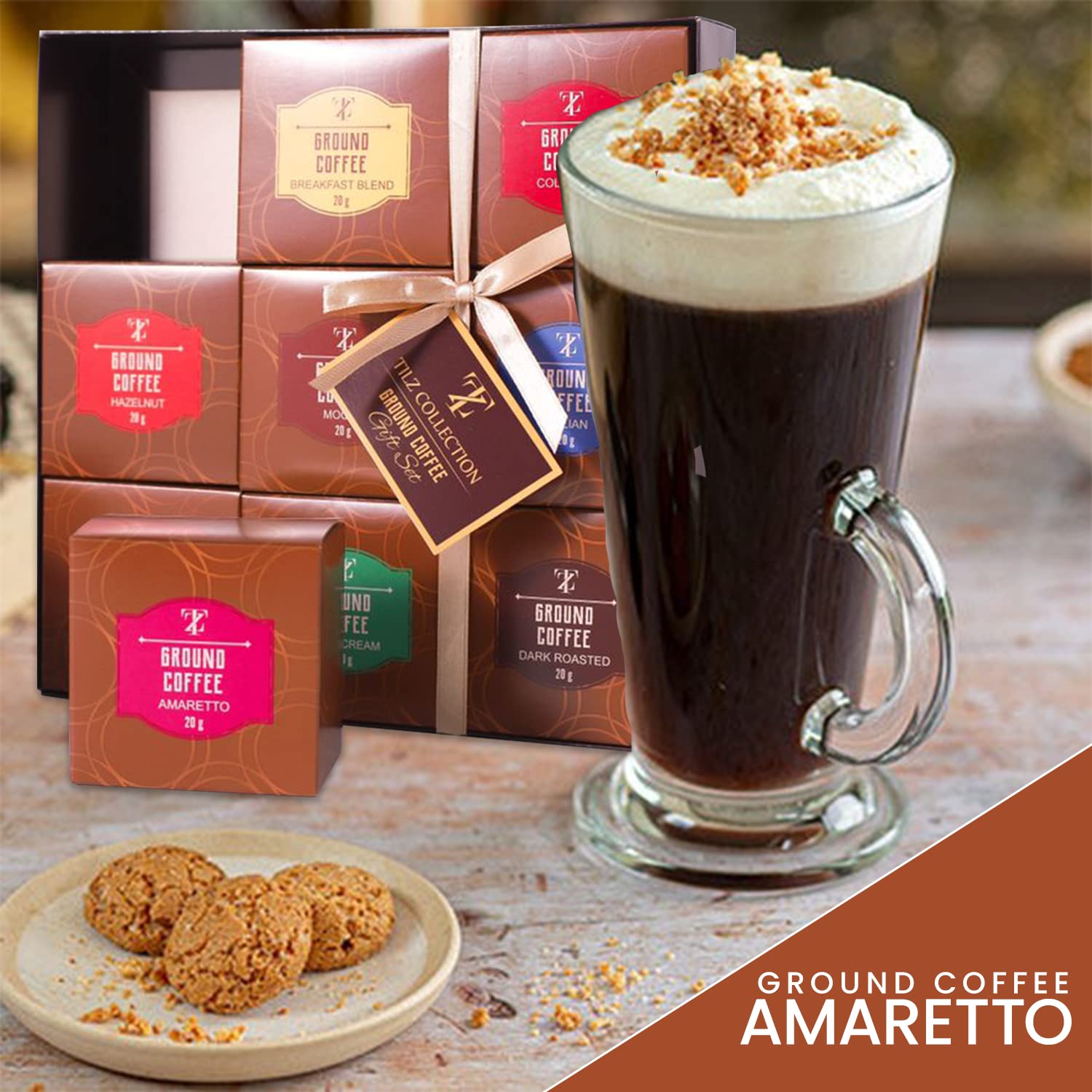 Coffee Gift Set - 9 Assorted Gourmet Ground Flavours Including French Vanilla Mocha, Perfect Gifts For Coffee Lovers