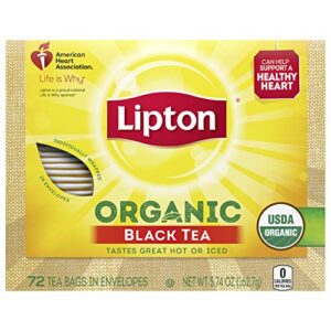 lipton black tea bags, hot or iced, 72 count