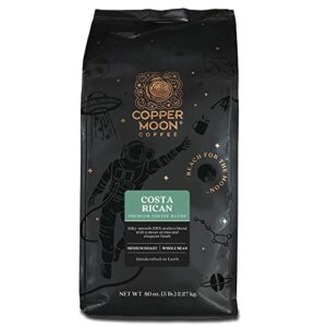 copper moon whole bean coffee, medium roast, costa rican blend, 5 lb.