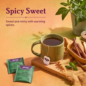 Yogi Tea Egyptian Licorice Mint Tea - 16 Tea Bags per Pack (4 Packs) - Caffeine-Free Organic Tea - Includes Peppermint Leaf, Licorice Root, Cinnamon Bark, Cardamom Pod, Ginger Root & More
