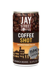 jay street coffee, coffee shot, unsweetened black, 6.4 ounce (pack of 20)