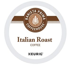 barista prima dark roast extra bold coffee k-cup, italian roast, 24 count (pack of 4)