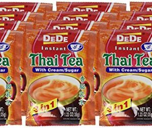 Unknown DEDE Instant Thai Tea Drink with and Sugar 12 Pockets, cream, 14.76 Ounce