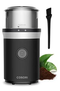 cosori coffee espresso grinder electric, food grade stainless steel blades, 12 cups, black