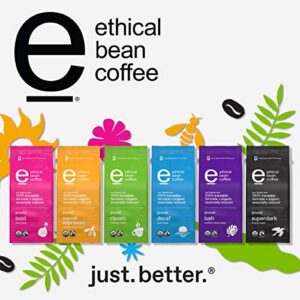 Ethical Bean Fairtrade Organic Coffee, Sweet Espresso Medium Dark Roast, Ground Coffee Beans - 100% Arabica Coffee (8 oz Bag), 0.5 Pound (Pack of 1)