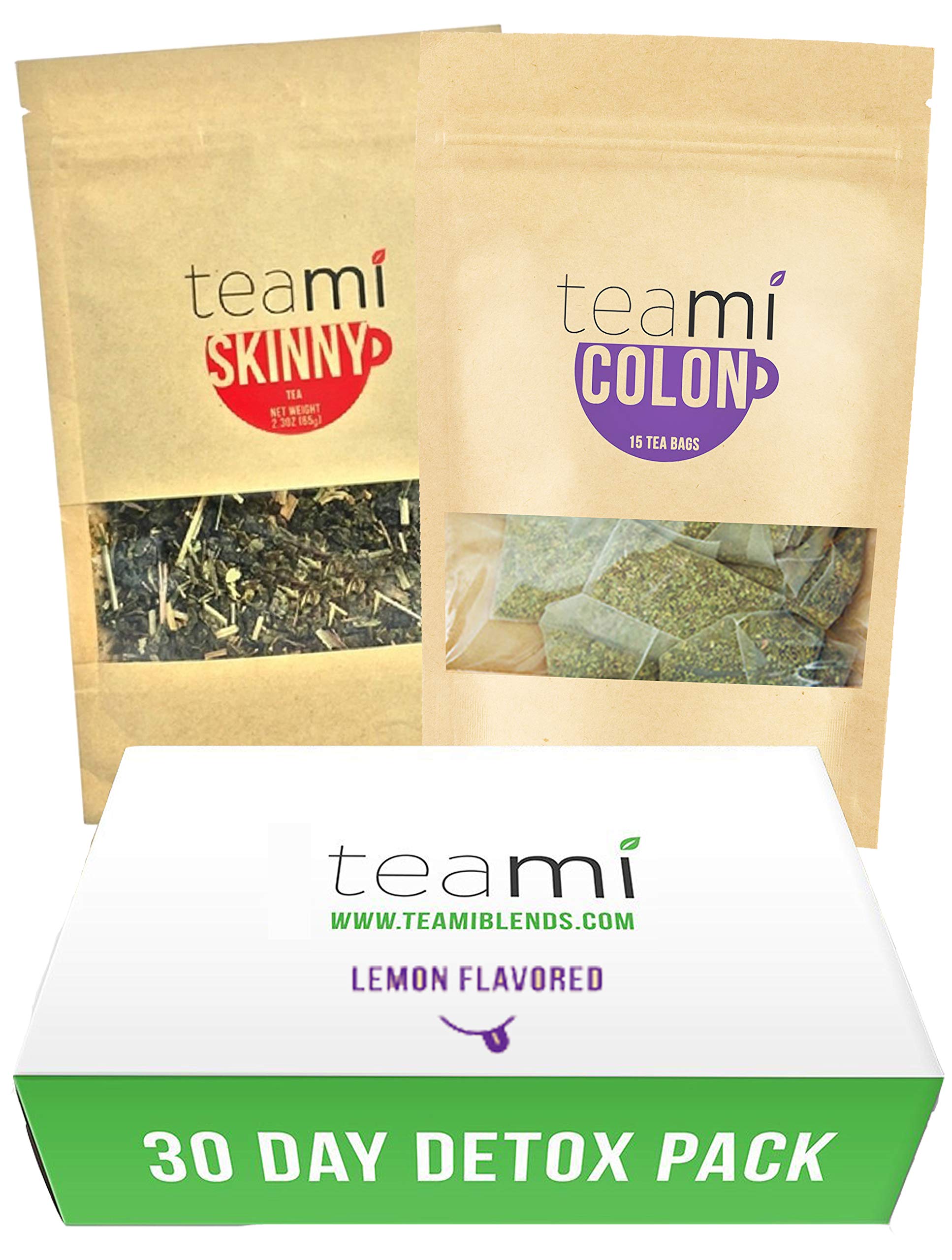 Teami® 30-Day Detox Tea Pack: All-Natural Teatox Kit with Teami Skinny & Teami Colon Cleanse Loose Leaf Herbal Teas (Lemon)