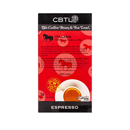 The Coffee Bean & Tea Leaf, Single Origin Italian Espresso Capsules for Caffitaly Brewers, 16-Count Pods