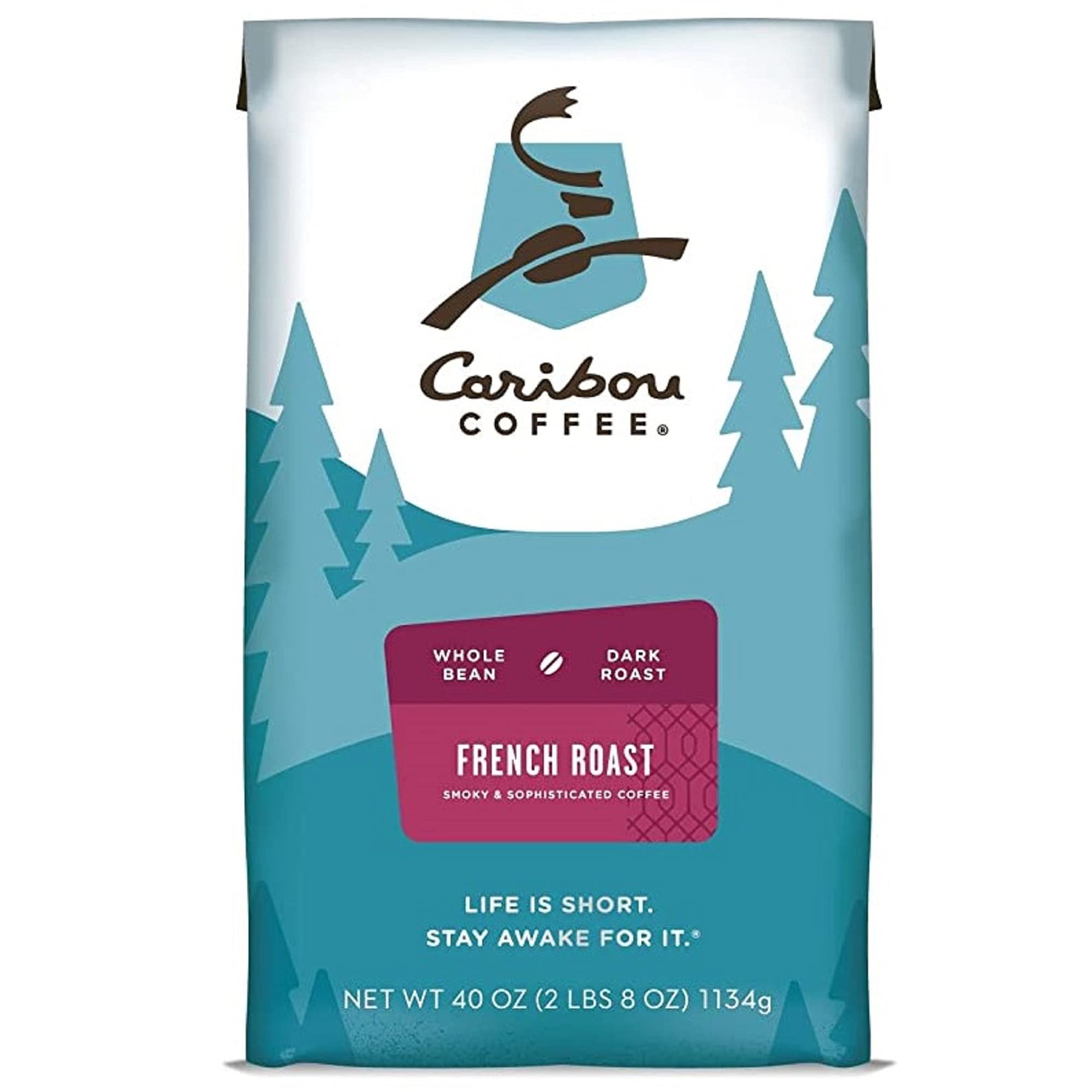 Caribou Coffee, Dark Roast Whole Bean Coffee - French Roast 40 Ounce Bag