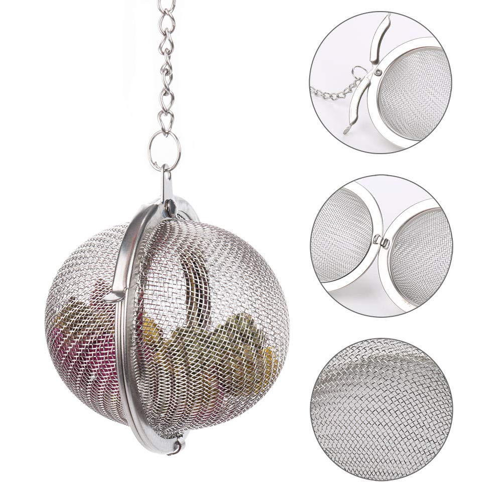 2Pcs Stainless Steel Tea Ball, 2.04 Inch Mesh Tea Infuser Strainers, Premium Tea Filter Tea Interval Diffuser for Loose Leaf Tea and Seasoning Spices