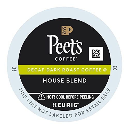 Peet's Coffee & Tea Single-Serve Coffee K-Cup Pods, Decaffeinated, House Blend, Carton Of 22