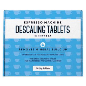 IMPRESA [20 Pack] Espresso Machine Descaler Tablets to Remove Mineral Build Up Descaling Tablets intended for Breville, Jura, Miele, and Other Espresso Makers - Descale Espresso Cleaning Tablets