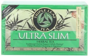 triple leaf tea natural herbal tea, ultra slim 20 bags pack of 2