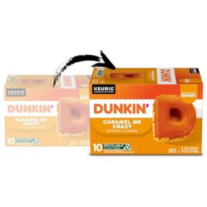 Dunkin’ Caramel Me Crazy Flavored Coffee, 10 Keurig K-Cup Pods