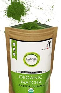 eco heed organic japanese matcha green tea powder - premium superior culinary grade - stone ground no additives - (3.5oz)