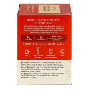 Teeccino Mushroom Herbal Tea - Mushroom Adaptogen Tea Sampler - Support Your Health With Mushrooms and Adaptogenic Herbs, Prebiotic, Caffeine Free, Acid Free, 12 Tea Bags