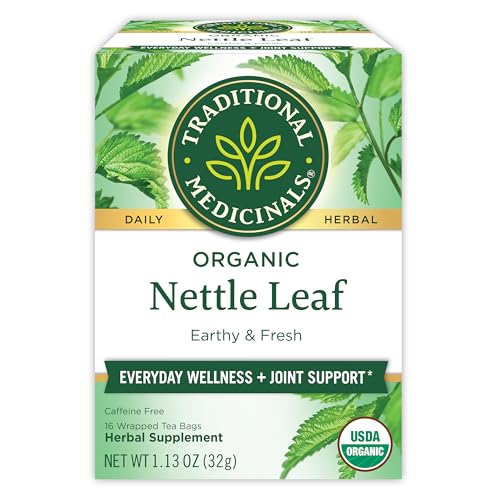 Traditional Medicinals Organic Nettle Leaf Herbal Tea, Supports Joint Health & Overall Wellness, (Pack of 1) - 16 Tea Bags