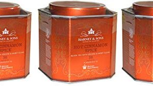 Harney & Sons Hot Cinnamon Spice Tea - 30 Tea Sachets (Pack of 3) - Black Tea with Oranges & Sweet Cloves