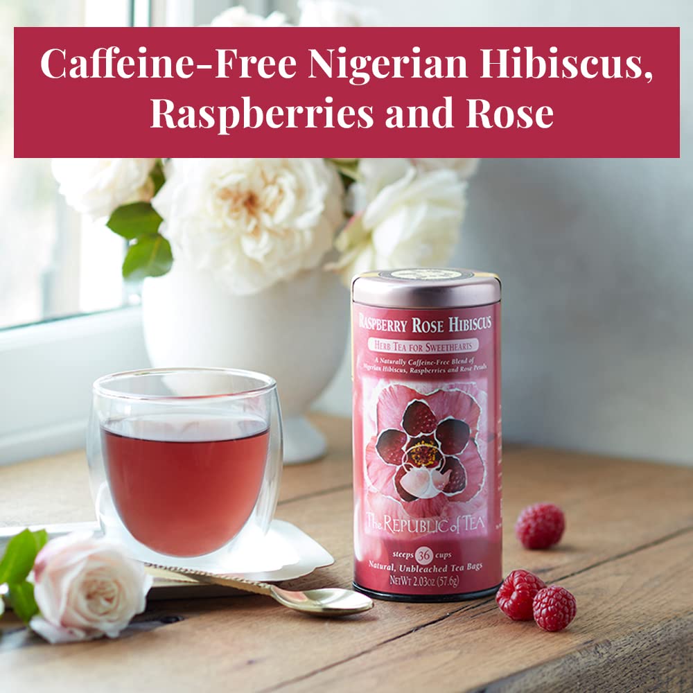 The Republic of Tea Raspberry Rose Hibiscus Tea, 36 CT