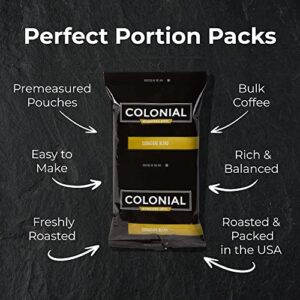 Colonial Coffee Packets, Pre Ground Coffee Packs, Signature Breakfast Blend Medium Roast, Bulk Single Pot Bags for Drip Coffee Makers, (2.5 oz Bags, Pack of 32)