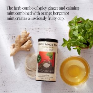 The Republic of Tea - Orange Ginger Mint Herbal Tea, 36 Tea Bag, Tin | Caffeine-free