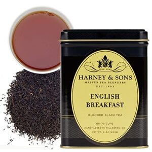 harney & sons english breakfast, loose leaf black tea, 8 ounce (pack of 1) (packaging may vary)