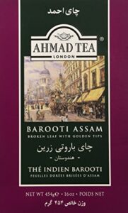 ahmad tea black tea, barooti assam loose leaf, 454g - caffeinated & sugar-free