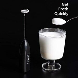 2 Pack Milk Frother Handheld Battery Operated - Electric Whisk Coffee Frother Battery Stirrer, Hand Held Milk Foamer, Mini Mixer for Bulletproof Coffee, Cappuccino, Latte, Frappe & Matcha Tea