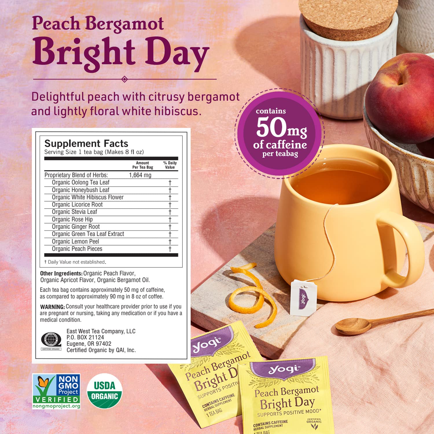 Yogi Tea - Morning Energy Variety Pack (3 Pack) Includes Peach Bergamot Bright Day, Rich and Robust Morning Vitality, Spiced Blackberry Focus - 48 Organic Tea Bags