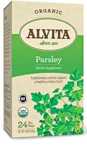 alvita teas organic herbal tea bags, parsley, 24 count