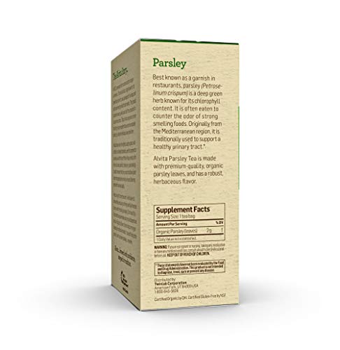 Alvita Teas Organic Herbal Tea Bags, Parsley, 24 Count