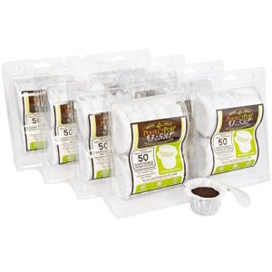 perfect pod ez-cup paper coffee filters with patented lid for single-serve coffee brewers and coffee pods, compatible with keurig, 8-pack (400 filters)