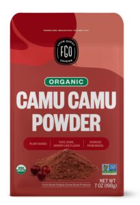 fgo organic freeze-dried camu powder, 100% raw from brazil, 7oz, packaging may vary (pack of 1)
