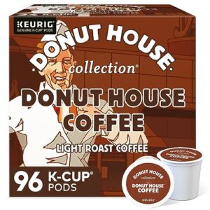 donut house collection donut house coffee keurig single-serve k-cup pods, light roast coffee, 96 count (4 packs of 24)