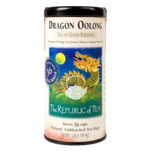 the republic of tea dragon oolong tea, 36 tea bag tin