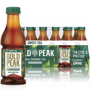 gold peak naturally sweet real brewed tea, picked for peak taste, made with cane sugar - by gourmet kitchn - (18.5oz / 18pk)