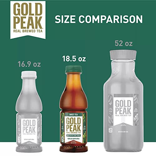 Gold Peak Naturally Sweet Real Brewed Tea, Picked for Peak Taste, Made With Cane Sugar - By Gourmet Kitchn - (18.5oz / 18pk)