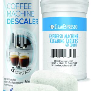 CleanEspresso Espresso Cleaning Kit - 40 Espresso Machine Cleaning Tablets + 2 Water Filters + 2-Use Descaling Solution - Fits All Breville Espresso Maker Models