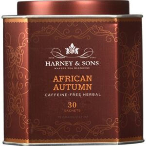 Harney & Sons African Autumn, Herbal Rooibos Tea with Hibiscus, Cranberry, and Orange | 30 sachets, Historic Royal Palaces Collection