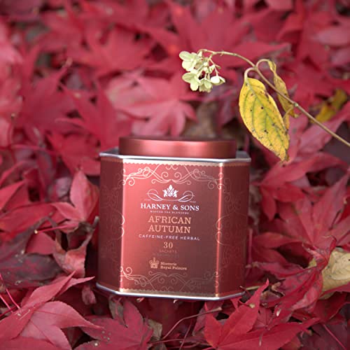 Harney & Sons African Autumn, Herbal Rooibos Tea with Hibiscus, Cranberry, and Orange | 30 sachets, Historic Royal Palaces Collection