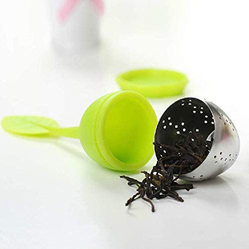 Bekith Tea Infuser - Set of 7 Silicone Handle Stainless Steel Strainer Drip Tray Included - Loose Tea Steeper - Best Tea Infuser for Loose Leaf or Herbal Tea