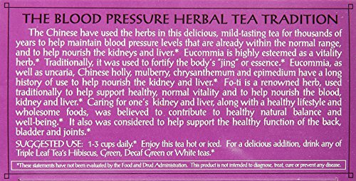 Triple Leaf Tea Bags for Blood Pressure, 20 Count