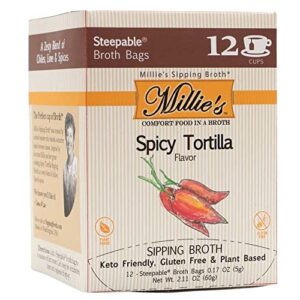 millie’s all natural organic gluten-free vegetable sipping broth 12 tea bags spicy tortilla