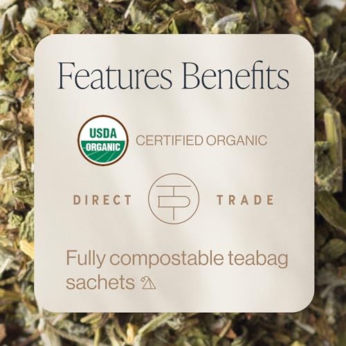 Rishi Tea Lavender Mint - Herbal Tea Bags, Caffeine Free, Lavender Mint Tea, USDA Certified Organic, Certified Kosher, Lavender Tea Bags, Organic Herbal Tea, w/Peppermint & Sage - 15 Sachets